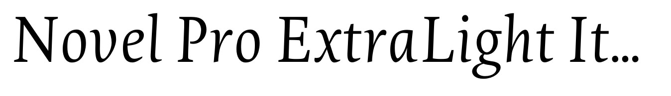 Novel Pro ExtraLight Italic